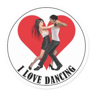 I Love Dancing ~ Argentine Tango II Classic Round Sticker