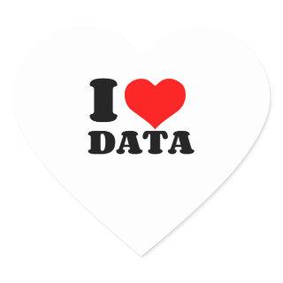 I LOVE DATA HEART HEART STICKER