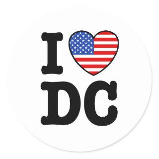 I Love DC Classic Round Sticker