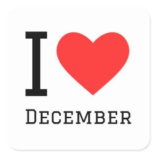 I love December  Square Sticker