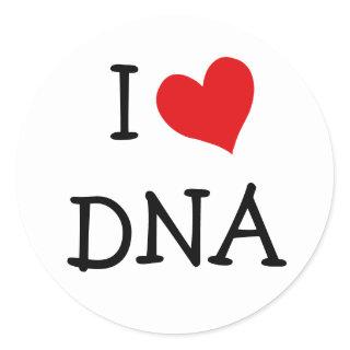 I Love DNA Classic Round Sticker