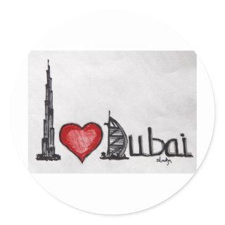 I Love Dubai Classic Round Sticker