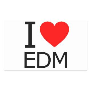 I Love EDM Rectangular Sticker