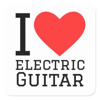 I love electric guitar  square sticker