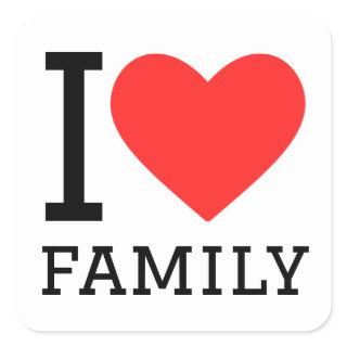 i love family  square sticker