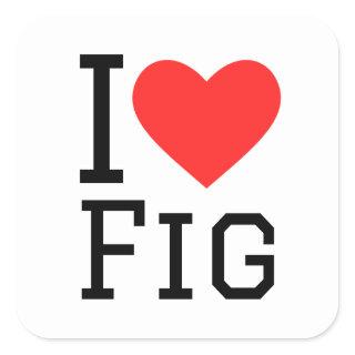 I love fig square sticker