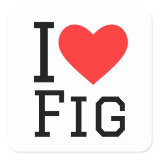 I love fig square sticker