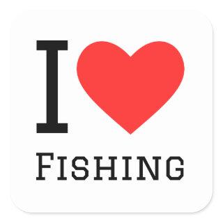 I love fishing square sticker