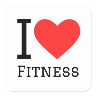 I love fitness square sticker