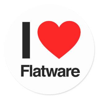 i love flatware classic round sticker