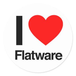 i love flatware classic round sticker