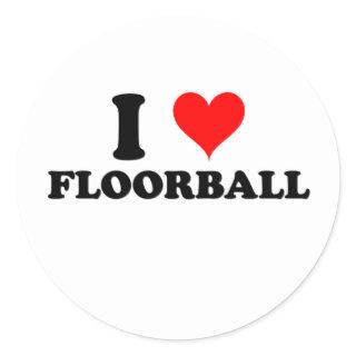 I Love Floorball Classic Round Sticker