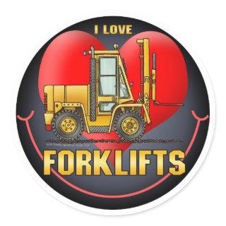 I Love Forklift Trucks Kids Sticker