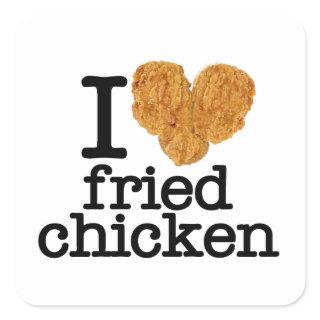 I Love Fried Chicken Square Sticker