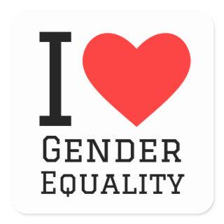 I love gender equality square sticker