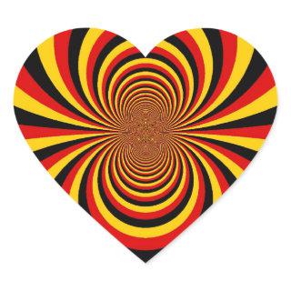 I Love Germany National Flag Colors Art Print Heart Sticker