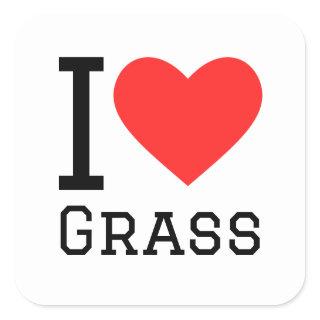 I love grass square sticker