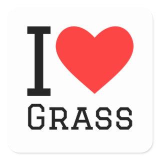 I love grass square sticker