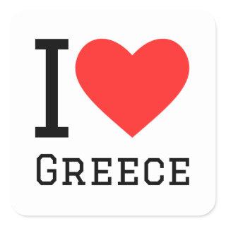 I love Greece square sticker