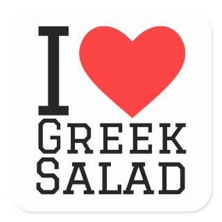 I love greek salad square sticker