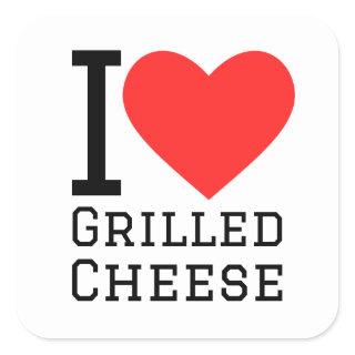 I love grilled cheese square sticker