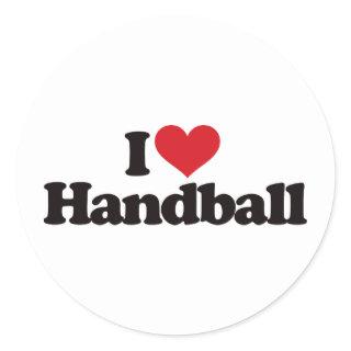 I Love Handball Classic Round Sticker