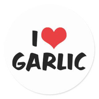 I Love Heart Garlic - Stinking Rose Lover Classic Round Sticker
