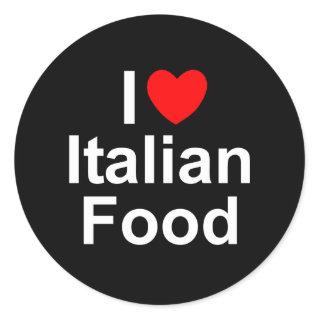I Love (Heart) Italian Food Classic Round Sticker