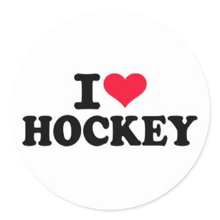 I love Hockey Classic Round Sticker