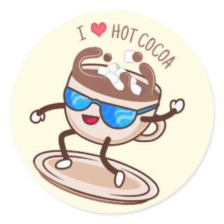 I Love Hot Cocoa Classic Round Sticker