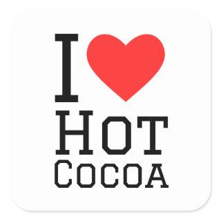 I love hot cocoa square sticker