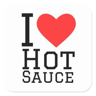 I love hot sauce square sticker