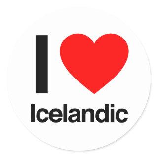 i love icelandic classic round sticker