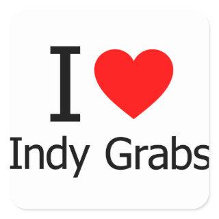 I Love Indy Grabs Square Sticker