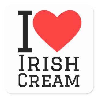 I love Irish cream Square Sticker