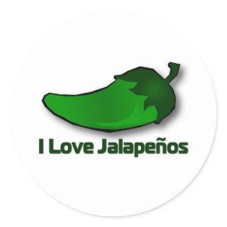 I Love Jalapenos Classic Round Sticker