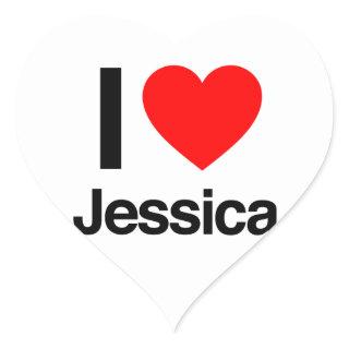 i love jessica heart sticker