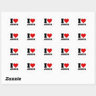 i love Jesus christian quote Classic Round Sticker