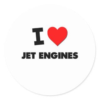 I Love Jet Engines Classic Round Sticker