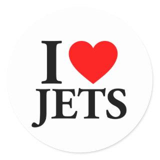 I Love Jets Classic Round Sticker