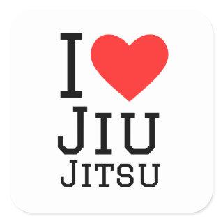 I love Jiu jitsu Square Sticker