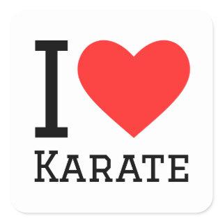 I love karate square sticker