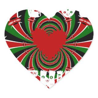 I Love Kenya: Beautiful Lovely National Flag Color Heart Sticker