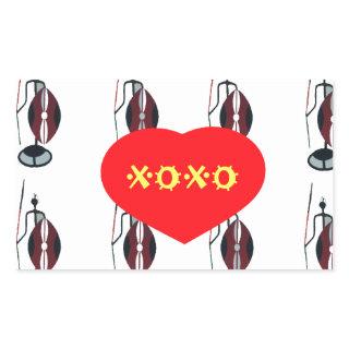 I Love Kenya Maasai Art Print Rectangular Sticker
