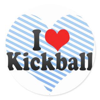 I Love Kickball Classic Round Sticker