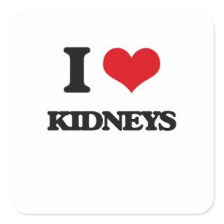 I Love Kidneys Square Sticker