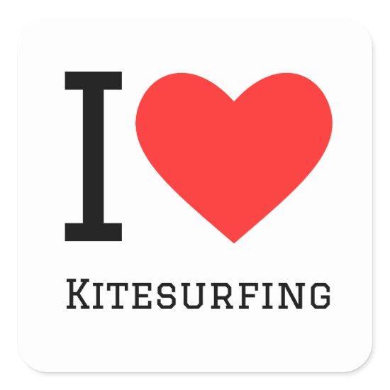 I love kitesurfing square sticker