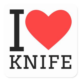 I love knife square sticker