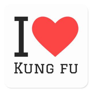 I love kung fu square sticker