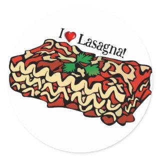 I Love Lasagna Classic Round Sticker